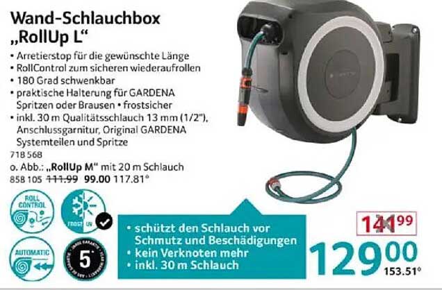 Wand-Schlauchbox „RollUp L“