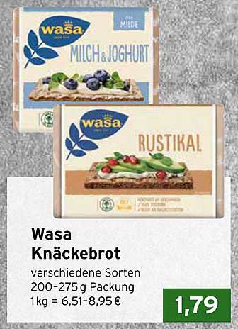 Wasa Knäckebrot verschiedene Sorten 200-275 g Packung