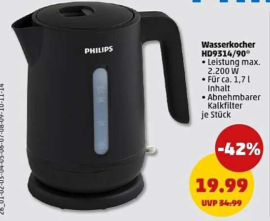 Wasserkocher HD9314/90 von Philips - jetzt stark reduziert!