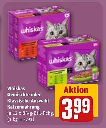 Whiskas Gemischte oder Klassische Auswahl Katzennahrung