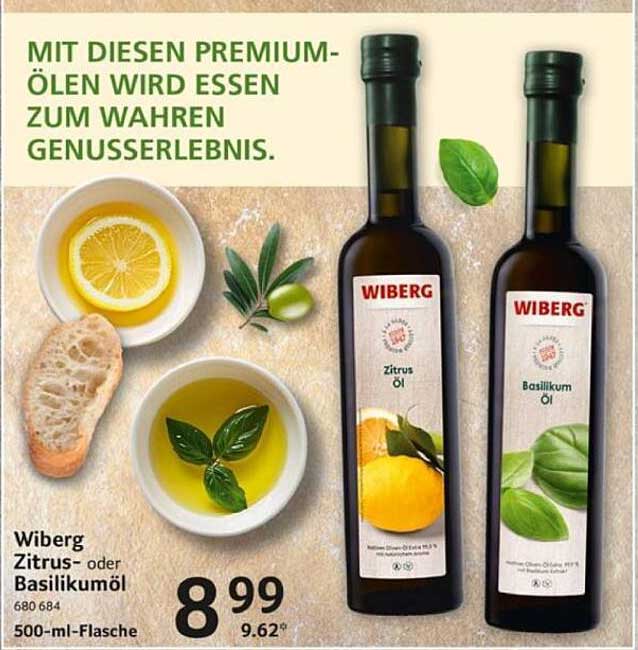 Wiberg Citrus- oder Basilikumöl 500-ml-Flasche