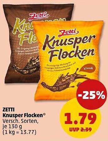 ZETTI Knusper Flocken - Verschiedene Sorten, je 130 g