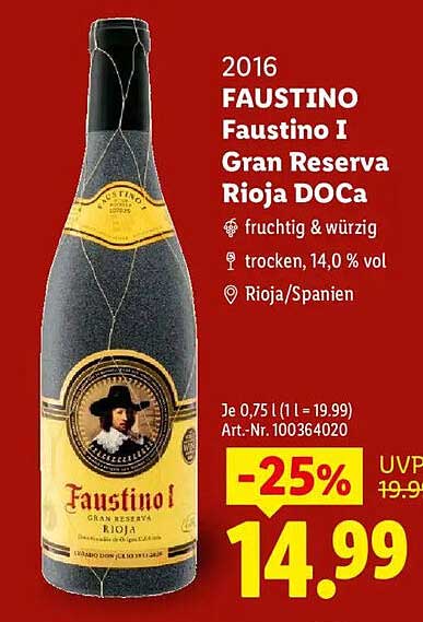 2016 FAUSTINO Faustino I Gran Reserva Rioja DOCa