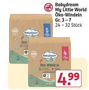 Babydream My Little World Öko-Windeln Gr. 3 – 7 24 – 32 Stück