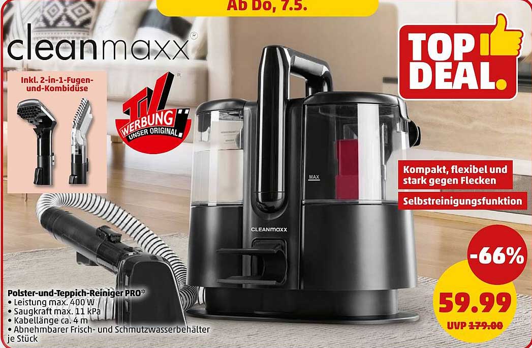 cleanmaxx Polster-und-Teppich-Reiniger PRO*