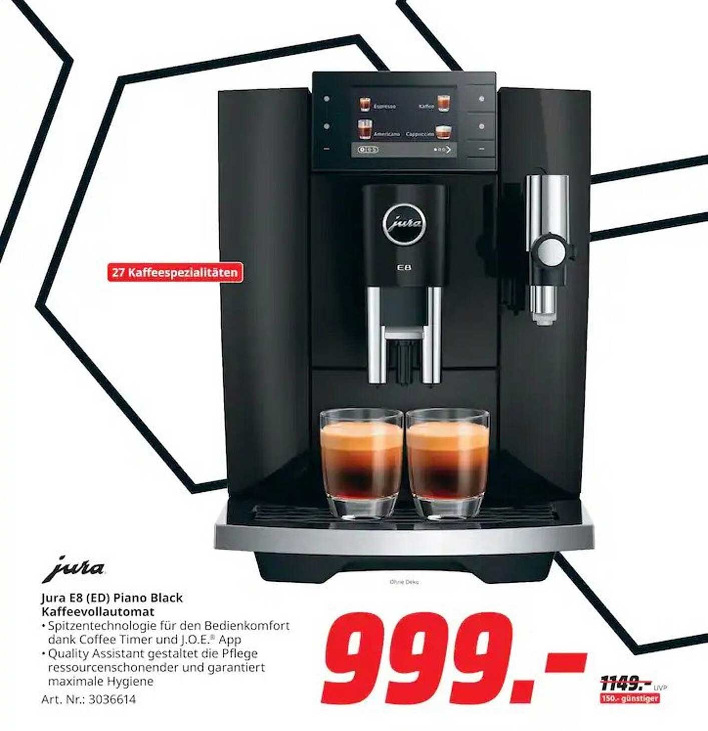 Jura E8 (ED) Piano Black Kaffeevollautomat