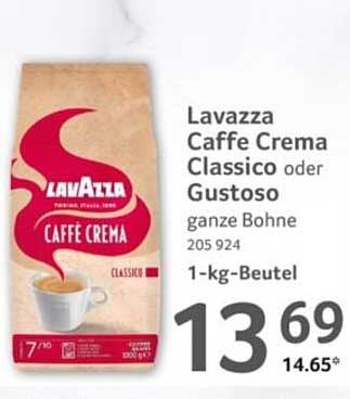 Lavazza Caffe Crema Classico oder Gustoso ganze Bohne 1-kg-Beutel