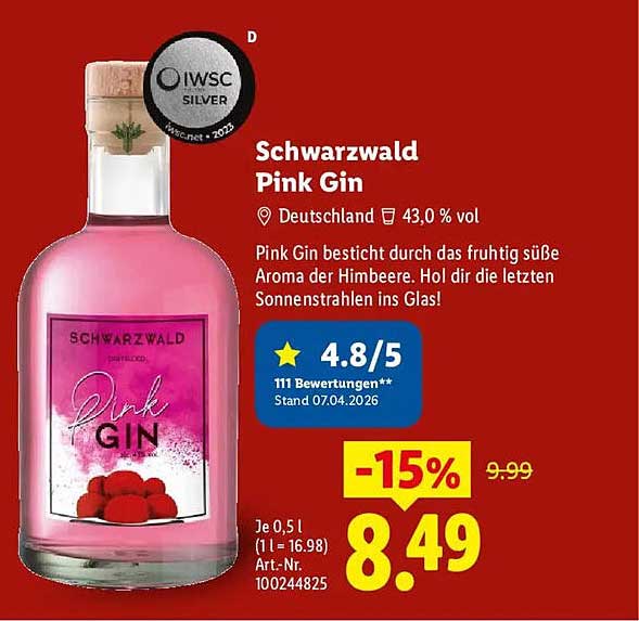 Schwarzwald Pink Gin