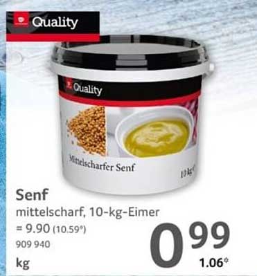 Senf mittelscharf, 10-kg-Eimer