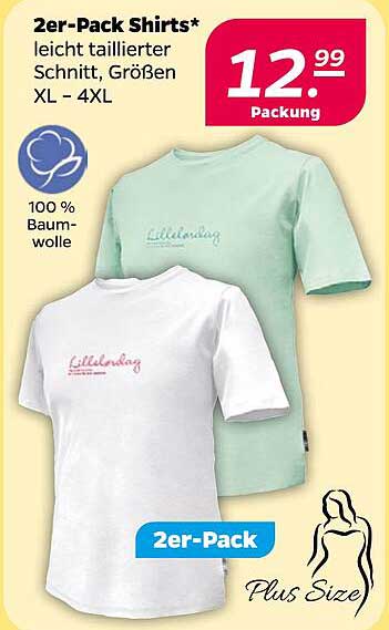 2er-Pack Shirts – leicht taillierter Schnitt, Größen XL – 4XL