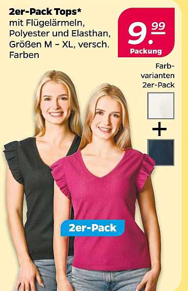 2er-Pack Tops mit Flügelärmeln – Ein Must-Have für jeden Kleiderschrank