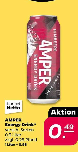 AMPER Energy Drink, verschiedene Sorten 0,5 Liter