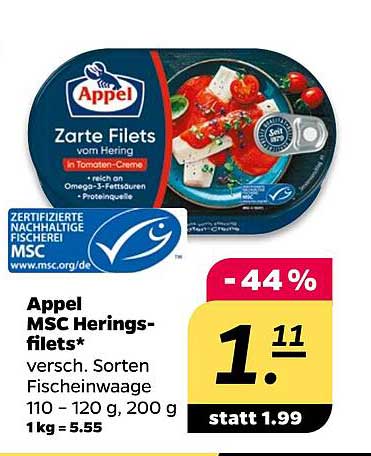 Appel MSC Heringsfilets in Tomaten-Creme
