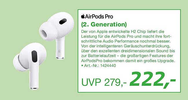 Apple AirPods Pro (2. Generation) - Jetzt zum Sonderpreis!