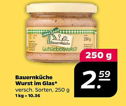 Bauernküche Wurst im Glas, verschiedene Sorten, 250 g