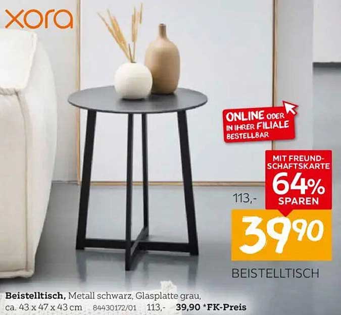 Beistelltisch schwarz mit Glasplatte – 64% sparen!