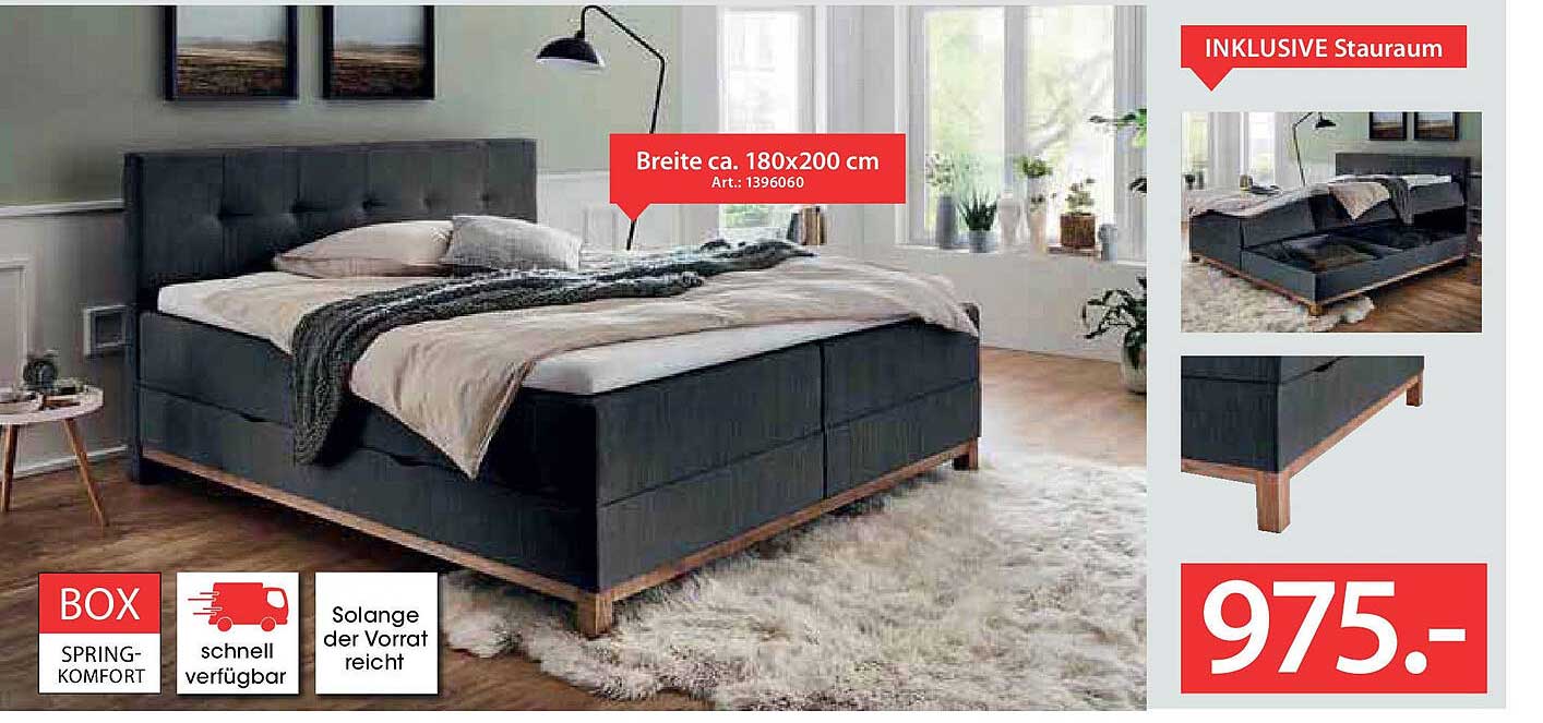 Boxbett in Übergröße mit integriertem Stauraum - 180x200 cm