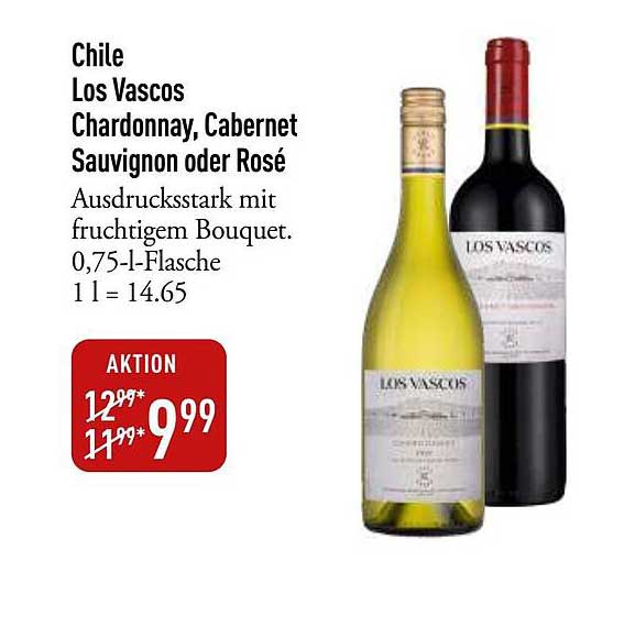 Chile Los Vascos Chardonnay, Cabernet Sauvignon oder Rosé