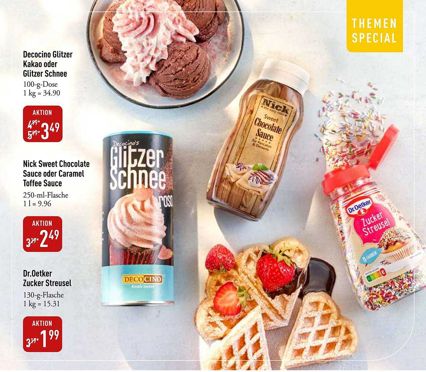 Decocino Glitzer Kakao oder Glitzer Schnee 100-g-Dose