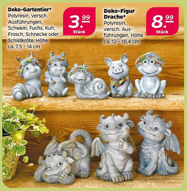 Deko-Gartentier und Deko-Figur Drache