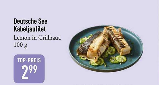 Deutsche See Kabeljaufilet Lemon in Grillhaut, 100 g