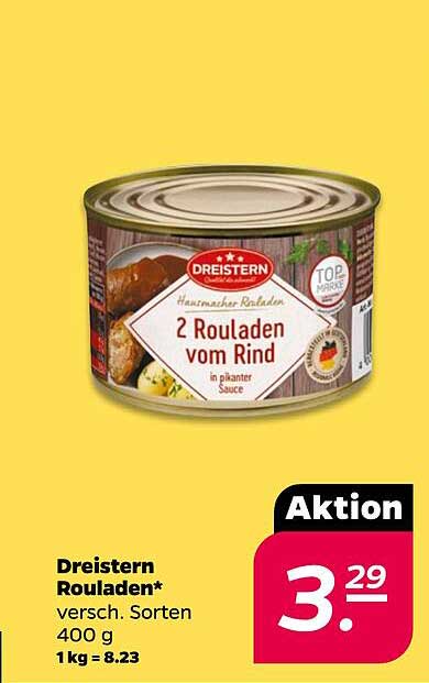 Dreistern Rouladen - 2 Rouladen vom Rind in pikantem Sauce
