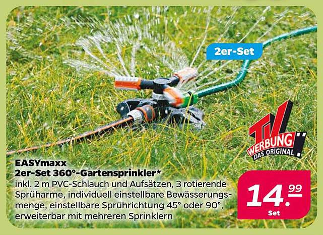 EASYmaxx 2er-Set 360°-Gartensprinkler