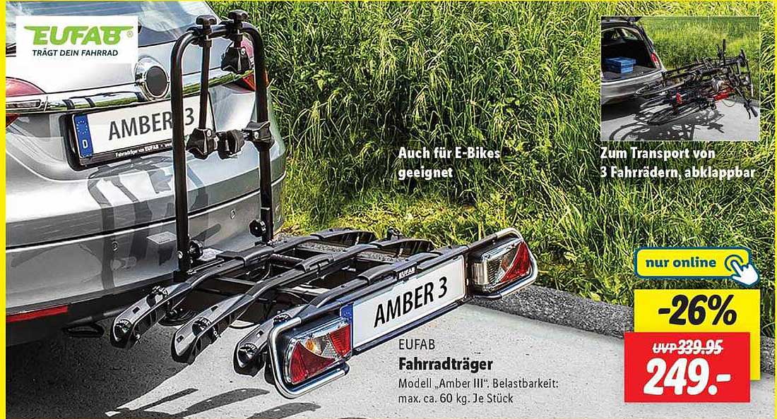 EUFAB Fahrradträger "Amber III" - Ideal für den Fahrradtransport