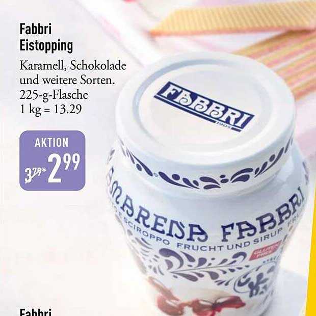Fabbri Eistopping - Karamell, Schokolade und weitere Sorten