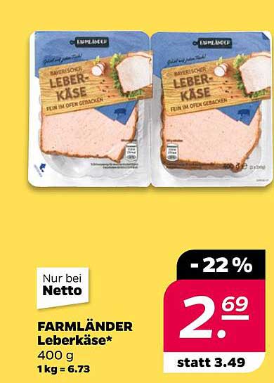 FARMLÄNDER Leberkäse 400 g - Nur bei Netto!