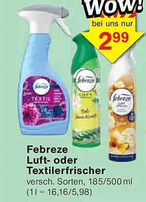 Febreze Luft- oder Textilerfrischer, verschiedene Sorten, 185/500 ml