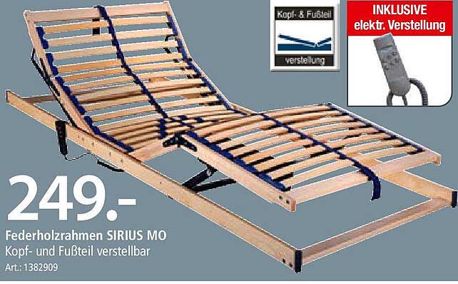 Federholzrahmen SIRIUS MO - Kopf- und Fußteil verstellbar