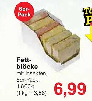 Fettblöcke mit Insekten, 6er-Pack, 1.800g