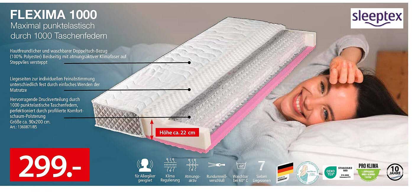 FLEXIMA 1000 - Maximal punktelastisch durch 1000 Taschenfedern