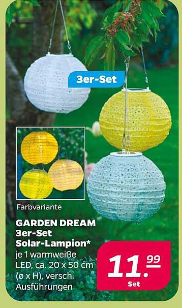 GARDEN DREAM 3er-Set Solar-Lampion