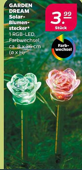 GARDEN DREAM Solar-Blumenstecker mit Farbwechsel