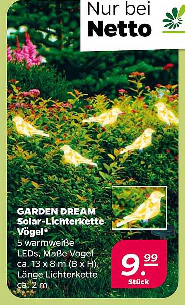 GARDEN DREAM Solar-Lichterkette Vögel