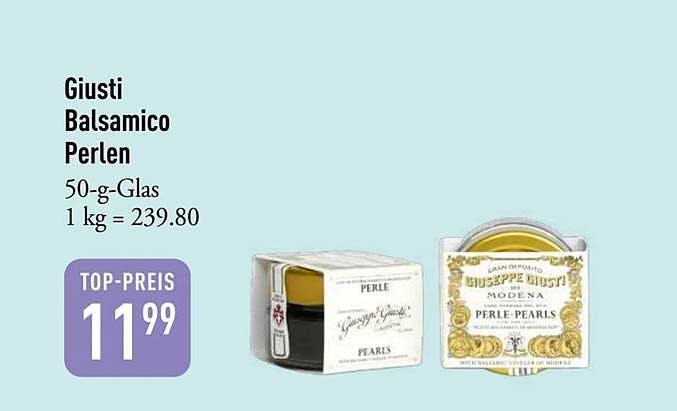 Giusti Balsamico Perlen 50-g-Glas