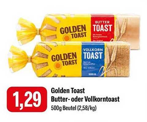 Golden Toast Butter- oder Vollkorntoast 500g