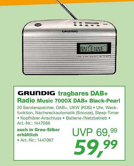 Grundig tragbares DAB+ Radio Music 7000X DAB+ Black-Pearl