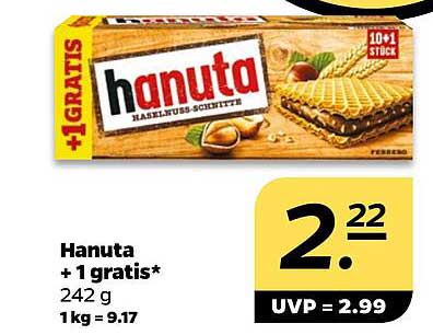 Hanuta Haselnuss-Schnitten + 1 gratis*