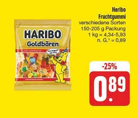 Haribo Fruchtgummi verschiedene Sorten 150-205 g