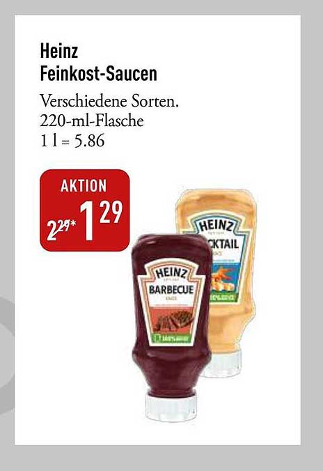 Heinz Feinkost-Saucen – Verschiedene Sorten