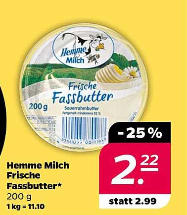 Hemme Milch Frische Fassbutter 200 g