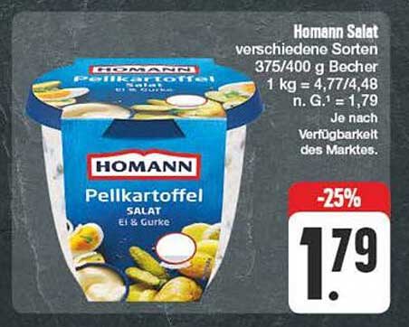 Homann Pellkartoffel Salat, 375/400 g Becher