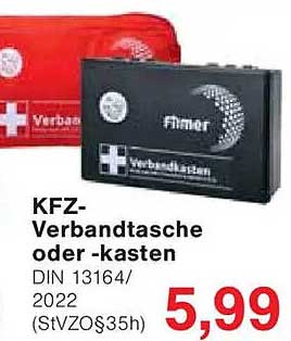 KFZ-Verbandtasche oder -kasten DIN 13164/2022 (StVZO§35h)