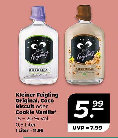 Kleiner Feigling Original, Coco Biscuit oder Cookie Vanilla 0,5 Liter