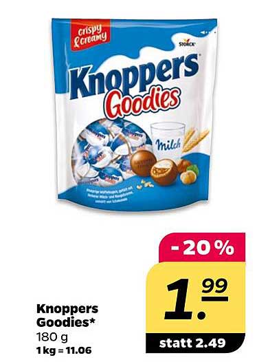 Knoppers Goodies 180 g - Leckere Cremeschnitte mit Nussgeschmack