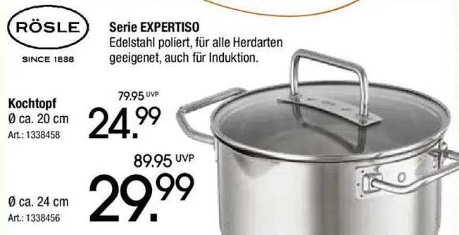 Kochtopf Serie EXPERTISO Ø ca. 20 cm und Ø ca. 24 cm von RÖSLE