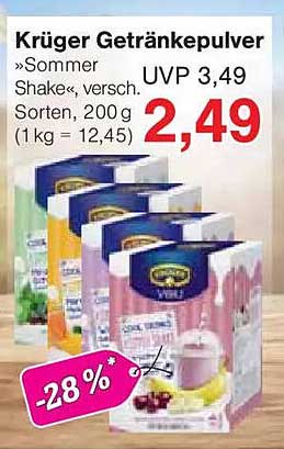 Krüger Getränkepulver »Sommer Shake«, verschiedene Sorten, 200 g